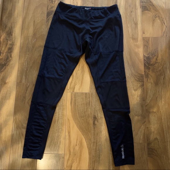 Black Mesh Reebok Speedwick Running Tights - Picture 1 of 6